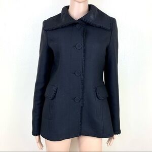 Cole Haan Women suit jacket Black Sz 4 virgin oil